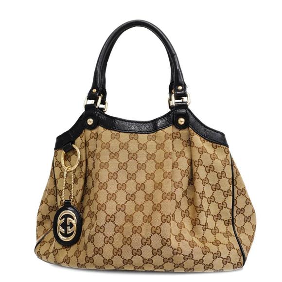 Gucci Handbags - GUCCI tote bag GG canvas 211944 brown beige gold hardware ladies